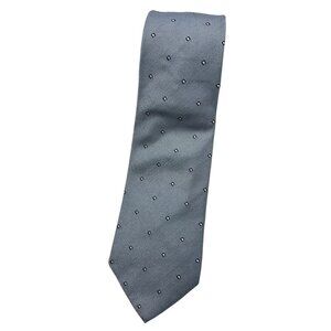 LUCIANO BARBERA Men's 100% Silk Necktie LUXURY Tie Blue Geometric W:3.7" EUC